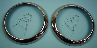 1947 1948 1949 1950 1951 1952 CHEVROLET TRUCK HEADLIGHT BEZELS SET OF 2 W CLIPS* - Image 1 of 4