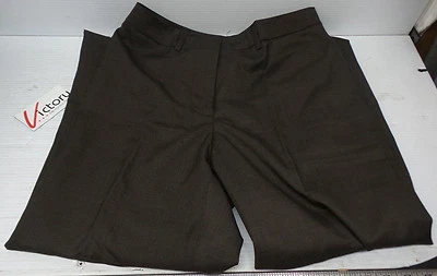NEW Cintas Womens Dress Pants Slacks 112985-50 Dark Brown Size 12 10 8 Length 32 - Image 1 of 4