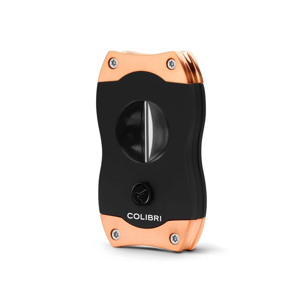 Colibri V-cut Zigarrencutter / Zigarrenabschneider schwarz RoseGold Kerbschnitt