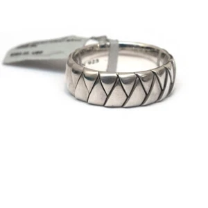 Anello Avvolgente Da Uomo 8Mm Cairo In Argento Sterling Nuovo Taglia 11.25 - Foto 1 di 7