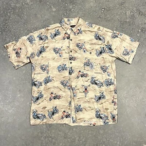 Camisa Harley Davidson Tori Richard Hawaiana Talla L Motocicleta Carreras Sobre Estampado - Imagen 1 de 9
