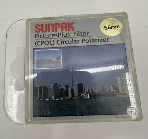 SUNPAK 55 mm C-P.L Circular Polarizer Filter Made in Japan Sealed $25 Retail - Picture 1 of 2