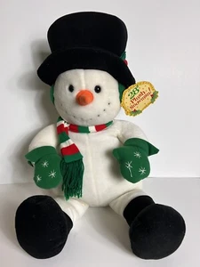 Publications International Large 28" Snowman Plush Christmas w/ Scarf + Mittens - Picture 1 of 9