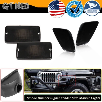 4 габаритных огня на крыло с дымовым бампером для Jeep Wrangler TJ 1997-2006 годов выпуска - Изображение 1 из 4