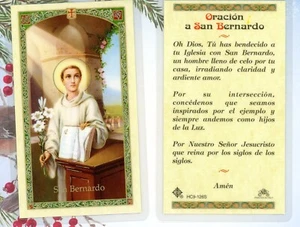 Oracion a San Bernardo - Laminated Holy Card HC9-126S - Picture 1 of 3