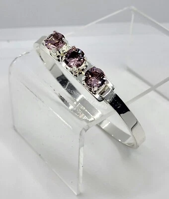 m/w Swarovski Crystal Light Amethyst Stones Plated Bangle Bracelet; Violet - Image 1 of 4