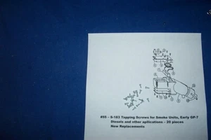 American Flyer Parts - Vite S-183 per unità fumogene - GP7 Diesel - 20 pezzi #55 - Foto 1 di 1