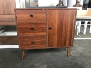 Cabinet Dresser Closet Clothes Drawer Lowboy - Walnut - Crafted Legs Priceworth - Picture 1 of 6