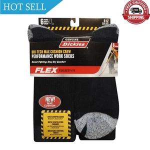 Dickies Men's Max Cushion Crew Sock, 6 Pack Shoe Size 6-12 - Picture 1 of 4