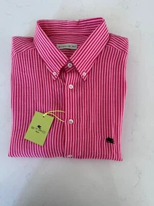 New ETRO Milano  bright red / pink Linen shirt, sIze XXL  Made in Italy. - Picture 1 of 6