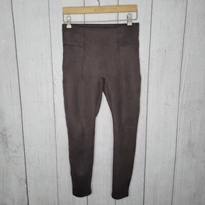 Spanx Chocolate Brown Soft Faux Suede Leggings Womens Size Medium Petite - Picture 1 of 7