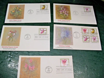 FIRST DAY OF ISSUE STAMPS AMERICAN  ORCHIDS  (5) 1984 - Image 1 of 4