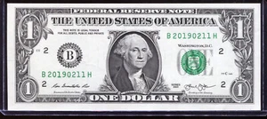 2013 $1 FRN Fancy Cumpleaños Fecha 2019-02-11 02/2019 con BEP Env #B20190211H - Imagen 1 de 3