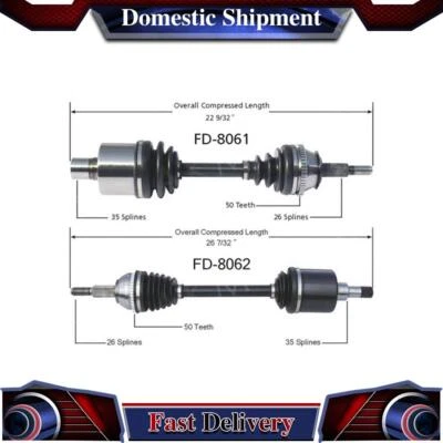 Front CV Axle Drive Shaft Joint For Lincoln Continental 1999 2000 2001 2002 - Image 1 of 3