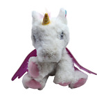 Peluche animal en peluche licorne pour animaux de compagnie blanche avec ailes roses oreilles arc-en-ciel