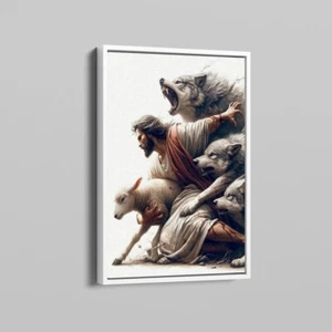 Jesus Saves the Lamb from the Wolves poster - Picture 1 of 7