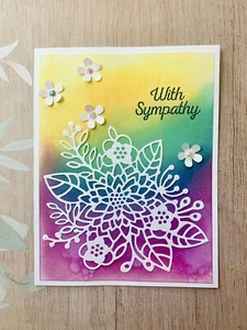Handmade Sympathy Card Greeting Card Floral With Sympathy Watercolors - Picture 1 of 4