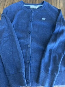 Vineyard Vines Girls Size M (10-12) Navy Blue Cotton Cardigan Sweater School Uni - Picture 1 of 8