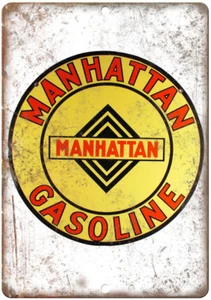 Manhattan Gasoline Porcelain Look Reproduction Metal Sign U136 - Picture 1 of 1