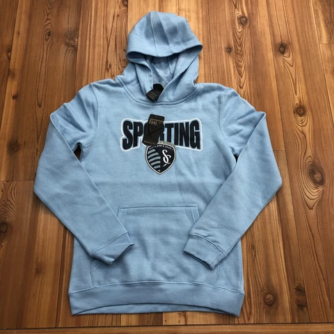 NEW MLS Blue Sporting Kansas City Hoodie Long Sleeve Sweatshirt Youth Size L Cover