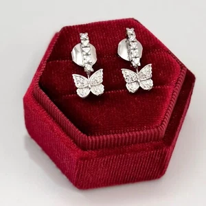 Carrera y Carrera Butterfly Stud Earrings 18K White Gold Diamonds Classic Luxury - Picture 1 of 16