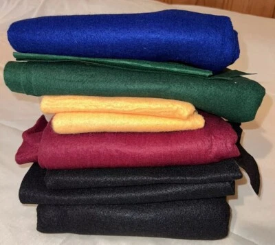 3# grandes restos de fieltro en azul, verde, amarillo, granate, negro Foto 1 de 4