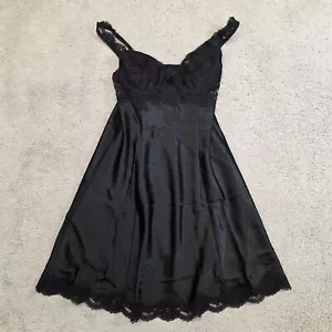 Topshop crochet mini swing sun dress in black Size 12 NEW - Picture 1 of 9