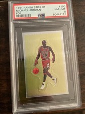 1991 Panini Sticker #190 MICHAEL JORDAN FOIL PSA 8 NM-MT   Chicago Bulls / HOF