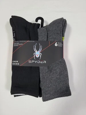 SPYDER Hombres Calcetines Crew Acolchados Trabajo Diario Deportes 6 Prs Talla 6-12 Multicolor Foto 1 de 4