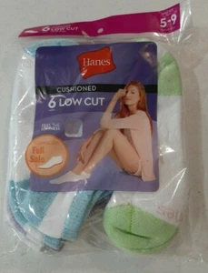 Hanes Damen 6 Paar gepolsterte tief geschnittene Socken Größe 5-9 NEU - Bild 1 von 8