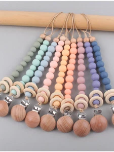 Dummy Clips Pacifier Holder Clips Baby Teether Toys Straps Baby Pacifier Chain - Picture 1 of 25