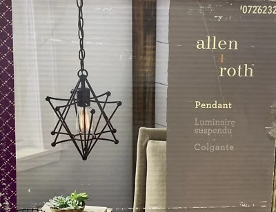 allen + roth, Aged Bronze French Country/Cottage Geometric Pendant Light - Image 1 of 3