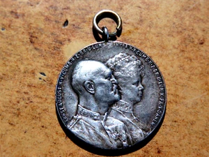 1903 DEUTSCHLAND HANNOVER ERNST AUGUSTUS & THRYA 25 JAHRE HOCHZEIT SILBER MEDAILLE F3 - Bild 1 von 2