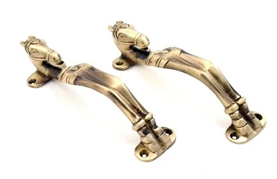 Antique Brass Door Handle Horse Head Design Pack of 2 PCS - Image 1 of 4