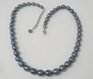 Estate Honora Peacock Gray Blue Pearls Graduated Sting Knotted 20” WOW - Picture 1 of 9