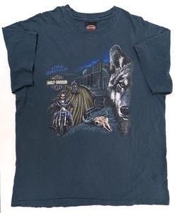Vintage Harley Davidson Lone Survivor Single Stitch T Shirt 90’s Wolf Mens XL - Picture 1 of 6