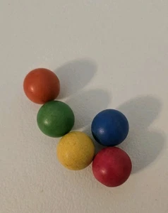 Vintage Mini Wooden Balls -Set Of 5 - Picture 1 of 3
