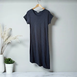 Splendid New Women's Shorts Sleeve TShirt Midi Dress Asymmetrical Hem Blue Small - Picture 1 of 12