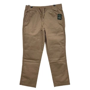 L.L.Bean Lakewashed Pants Ankle Mid Rise Relaxed Fit Cotton Blend Khaki Beige 8 - Picture 1 of 11
