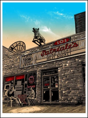 The Sopranos Satriale's Pork Store SIGNED Screen Print Poster Tim Doyle Ltd MINT - Image 1 of 3