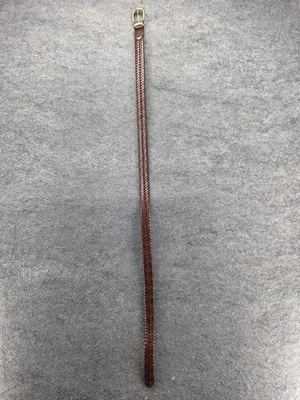 Coach Belt Mens 38 Brown Braided Leather Brass Buckle Casual Classic Dress - Image 1 of 4