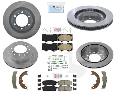 Front Coated Disc Brake Rotors Pads Hardware Fits 2010-2021 Lexus GX460 GX-460 - Image 1 of 4
