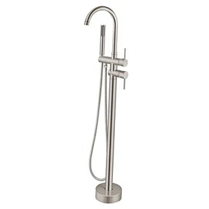 Floor Mount Bathtub Faucet Freestanding Tub Filler Standing High Flow Shower - Picture 1 of 7