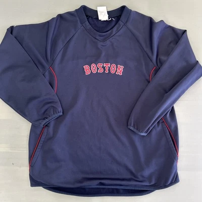 MLB Red Sox Majestic Navy Blue Boston Pullover Sweater Men's Size Large - Image 1 of 4