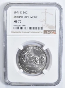 MS70 1991-D Mount Rushmore Commemorative Half Dollar NGC *9746 - Picture 1 of 5
