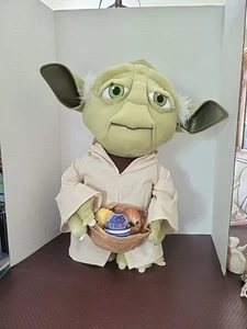 Rare 21” NWT Large Gemmy Disney YODA Easter Greeter Plush Star Wars Egg Basket - Picture 1 of 5