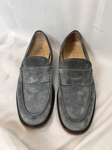 TOD'S gray leather Mens loafer shoes size 10.5 shoe - Picture 1 of 7