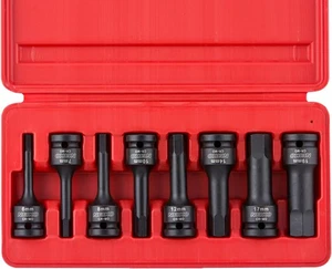 Neiko 01136B 1/2-Inch Drive Allen Hex Impact Socket Set, Metric, 1/2" Metric  - Picture 1 of 5