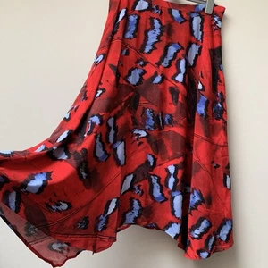 Mint Velvet Maxi Skirt Size Uk 16 Asymmetrical Hem NEW Tags RRP £99 Red - Picture 1 of 8
