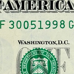 30th May 1998 Birthday 30 May 1998 Dollar Anniversary 5/30/98 Serial Number $1 - Picture 1 of 3